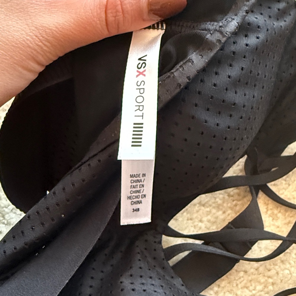 VSX Black Mesh Strappy Sports Bra - Picture 5 of 6